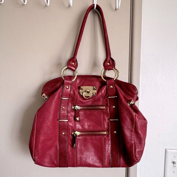 Vintage Betsey Johnson y2k Red Gold Large Hobo Bag - Picture 1 of 7